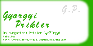 gyorgyi prikler business card